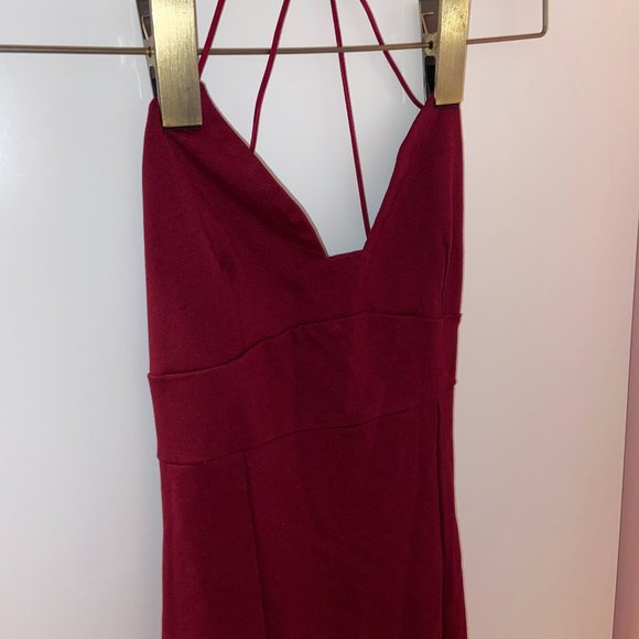 Midi Cami Strap Dress | Burgundy - Picture 2 of 7